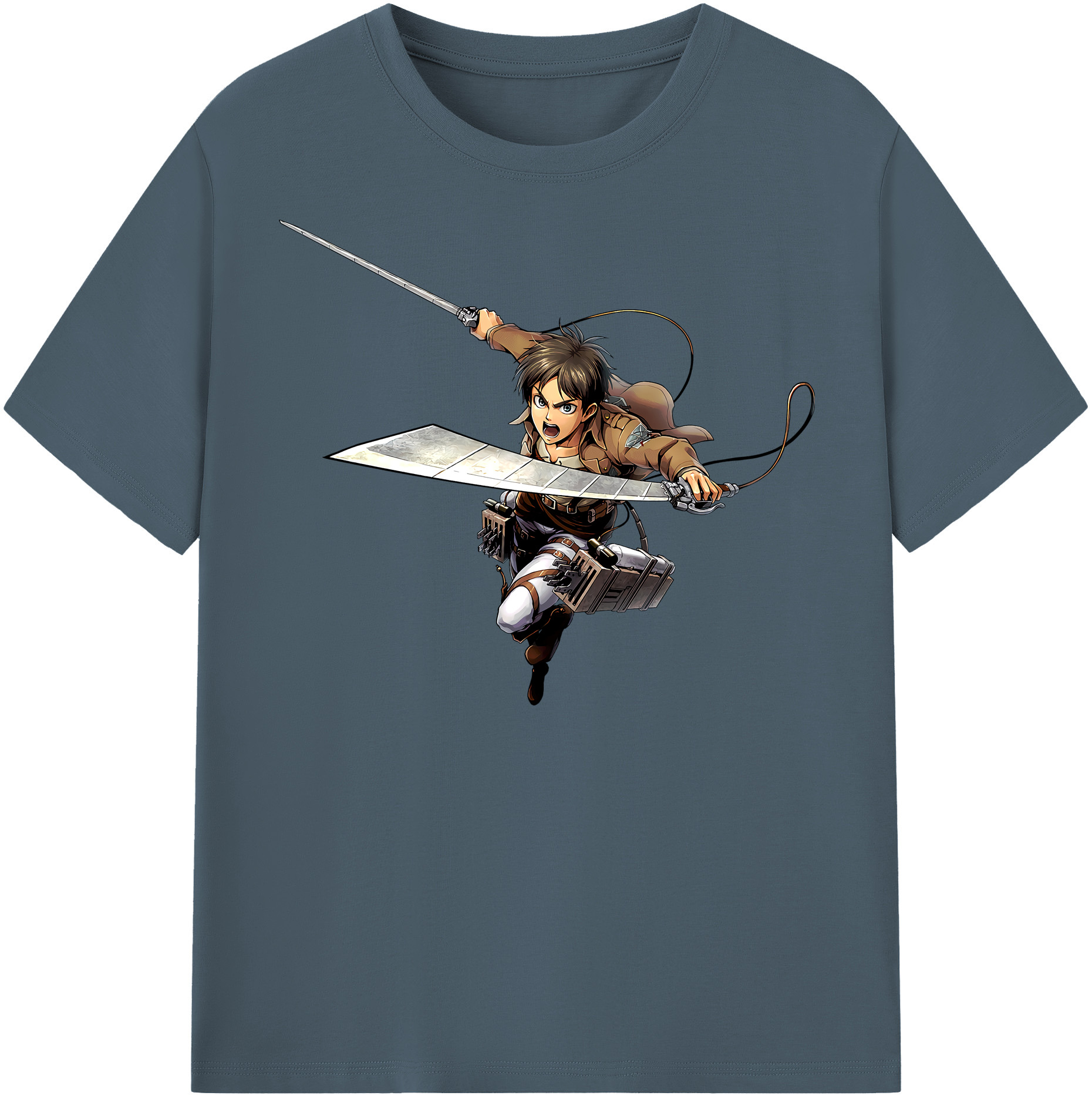 （画像用） 進撃の巨人 エレン･イェーガー Attack on Titan Eren Jäger 綿100％半袖Tシャツ（フロントプリント）